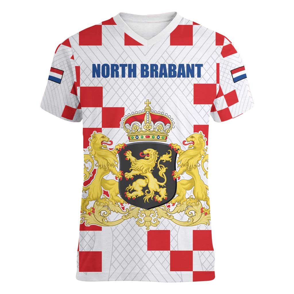 Netherlands North Brabant Province Custom Women V-Neck T-Shirt