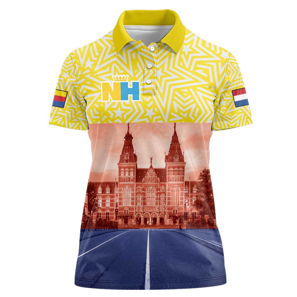 Netherlands North Holland Province Women Polo Shirt Flag Style