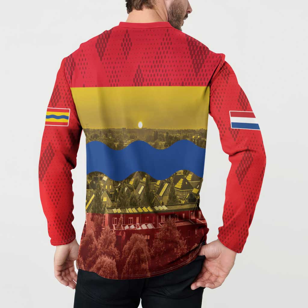Netherlands Overijssel Province Button Sweatshirt Flag Style