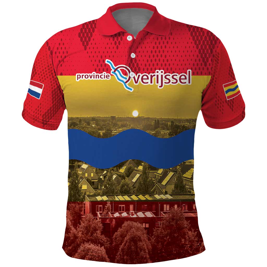 Netherlands Overijssel Province Polo Shirt Flag Style