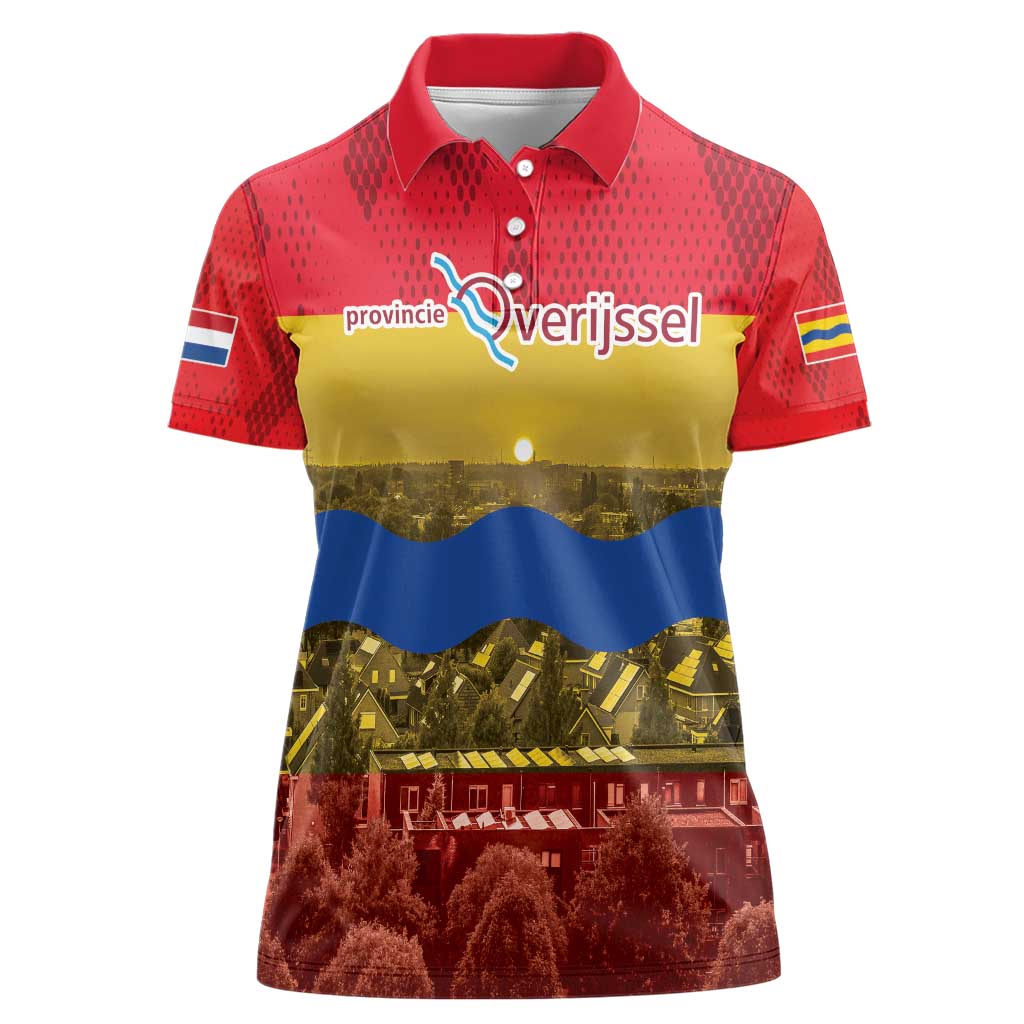 Netherlands Overijssel Province Women Polo Shirt Flag Style