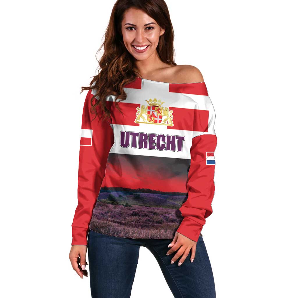 Netherlands Utrecht Province Off Shoulder Sweater Flag Style