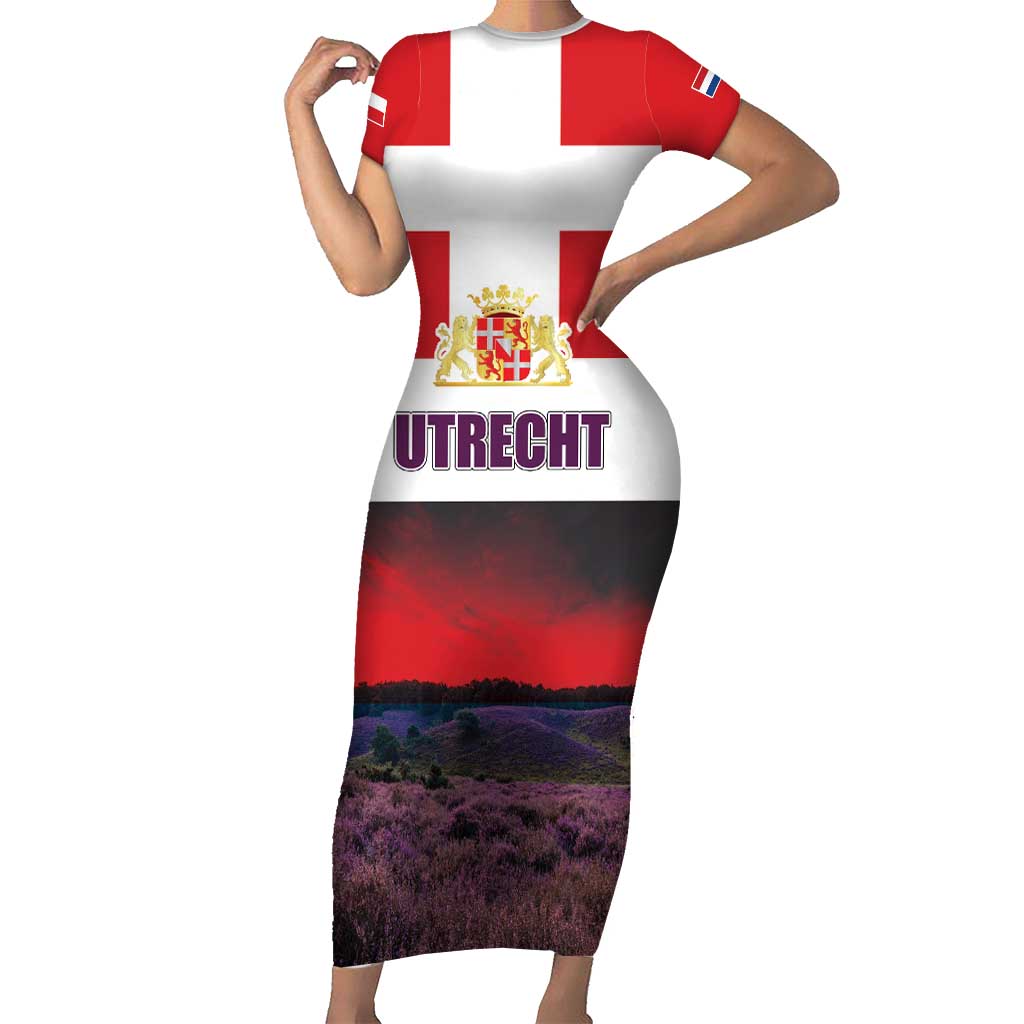 Netherlands Utrecht Province Short Sleeve Bodycon Dress Flag Style