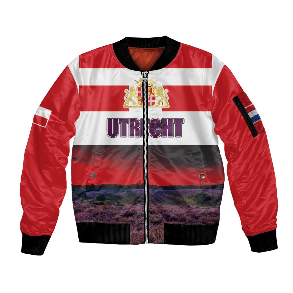 Netherlands Utrecht Province Sleeve Zip Bomber Jacket Flag Style