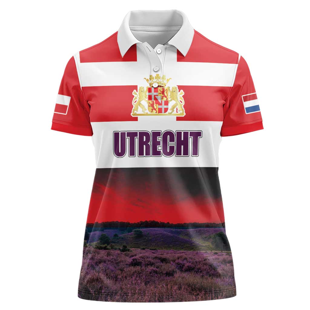 Netherlands Utrecht Province Women Polo Shirt Flag Style