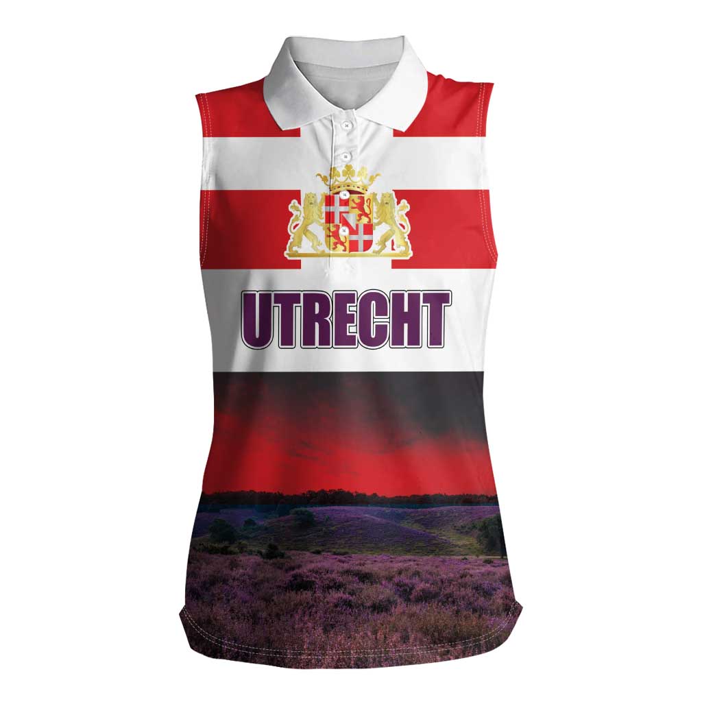 Netherlands Utrecht Province Women Sleeveless Polo Shirt Flag Style