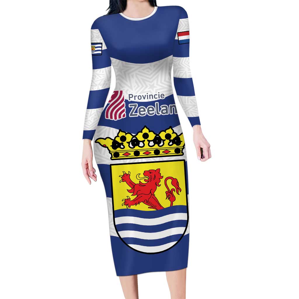 Netherlands Zeeland Province Long Sleeve Bodycon Dress Flag Style