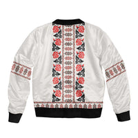 Romanian Traditional Pattern with Martenitsa Bomber Jacket Happy Martisor Day 1 March