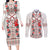 Romanian Traditional Pattern with Martenitsa Couples Matching Long Sleeve Bodycon Dress and Long Sleeve Button Shirt Happy Martisor Day 1 March