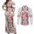 Romanian Traditional Pattern with Martenitsa Couples Matching Off Shoulder Maxi Dress and Long Sleeve Button Shirt Happy Martisor Day 1 March