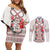 Romanian Traditional Pattern with Martenitsa Couples Matching Off Shoulder Short Dress and Long Sleeve Button Shirt Happy Martisor Day 1 March