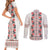 Romanian Traditional Pattern with Martenitsa Couples Matching Short Sleeve Bodycon Dress and Long Sleeve Button Shirt Happy Martisor Day 1 March