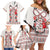 Romanian Traditional Pattern with Martenitsa Family Matching Off Shoulder Short Dress and Hawaiian Shirt Happy Martisor Day 1 March