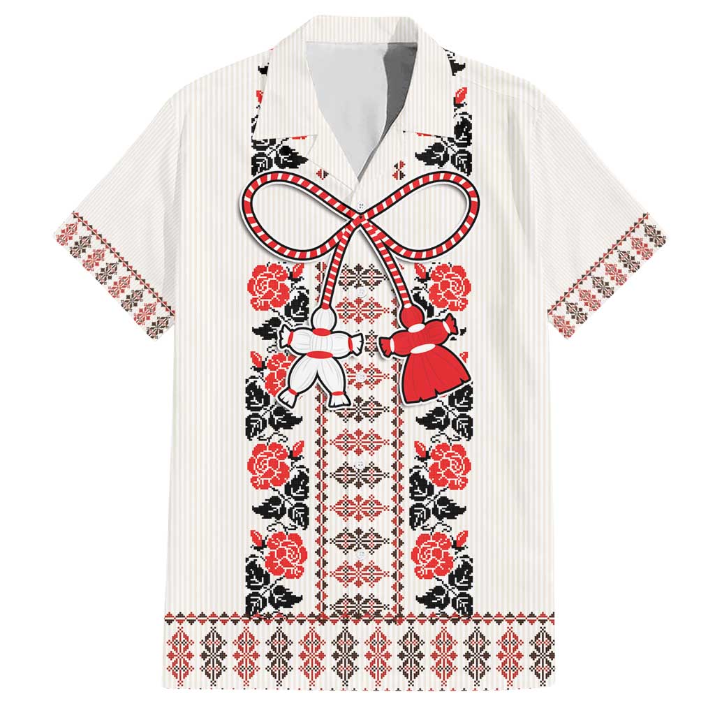 Romanian Traditional Pattern with Martenitsa Hawaiian Shirt Happy Martisor Day 1 March