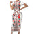 Romanian Traditional Pattern with Martenitsa Short Sleeve Bodycon Dress Happy Martisor Day 1 March