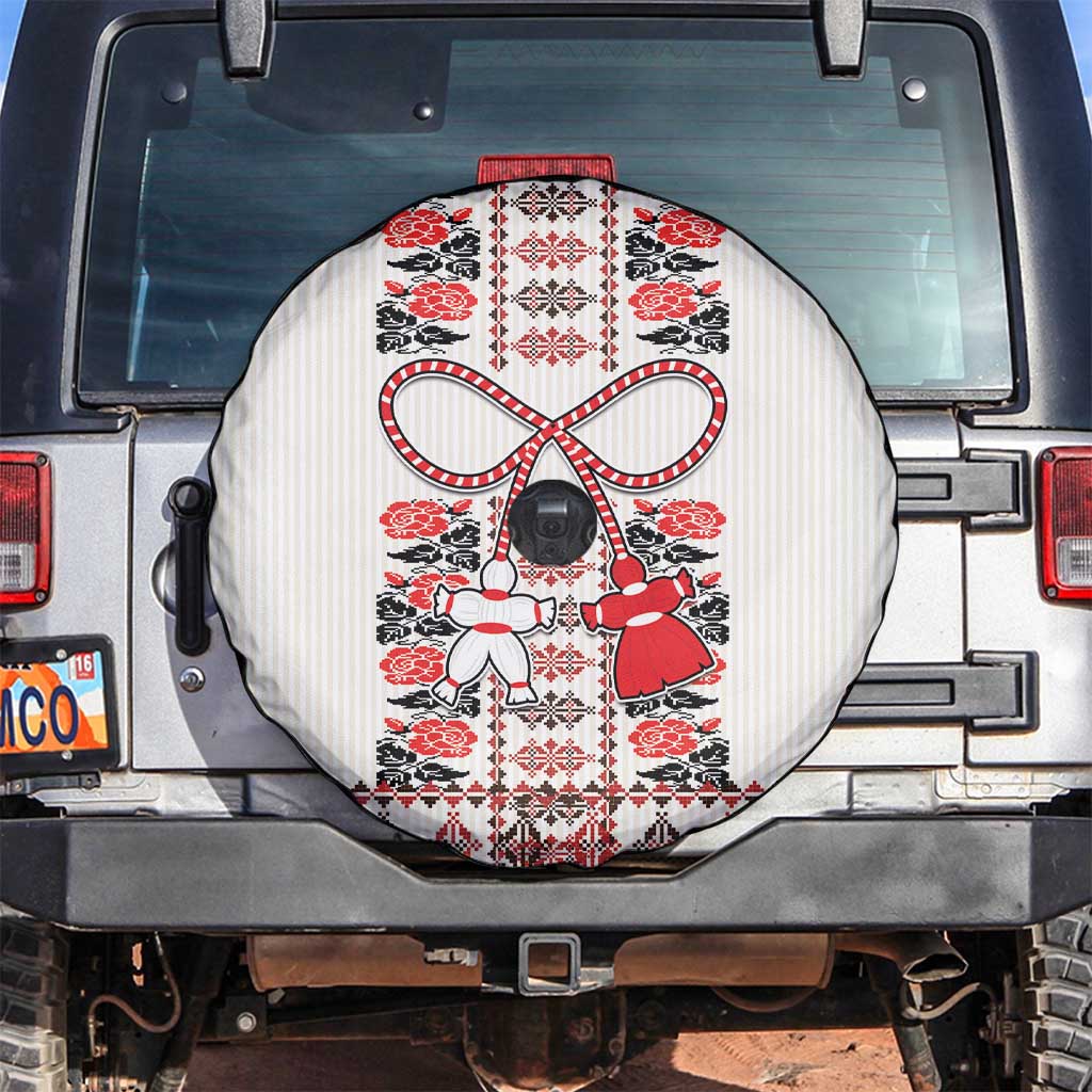 Romanian Traditional Pattern with Martenitsa Spare Tire Cover Happy Martisor Day 1 March