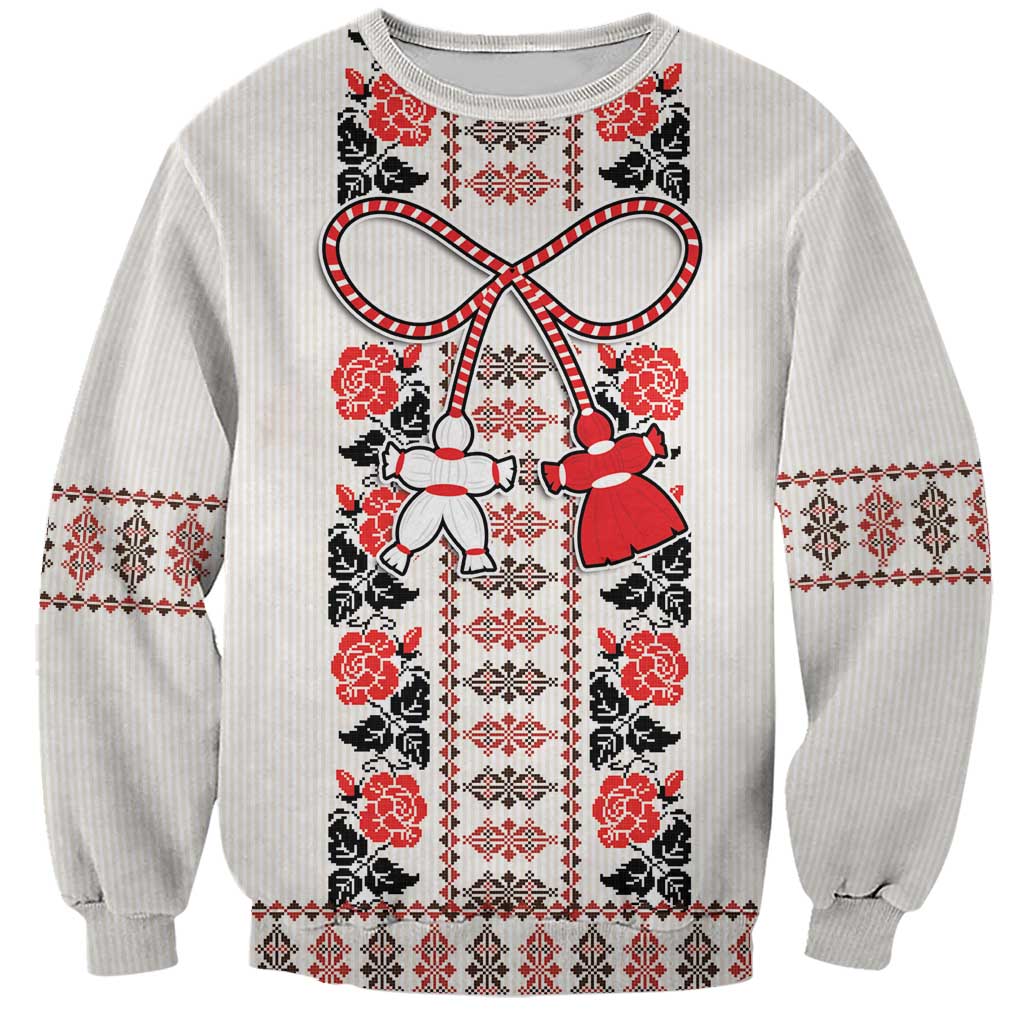 Romanian Traditional Pattern with Martenitsa Sweatshirt Happy Martisor Day 1 March