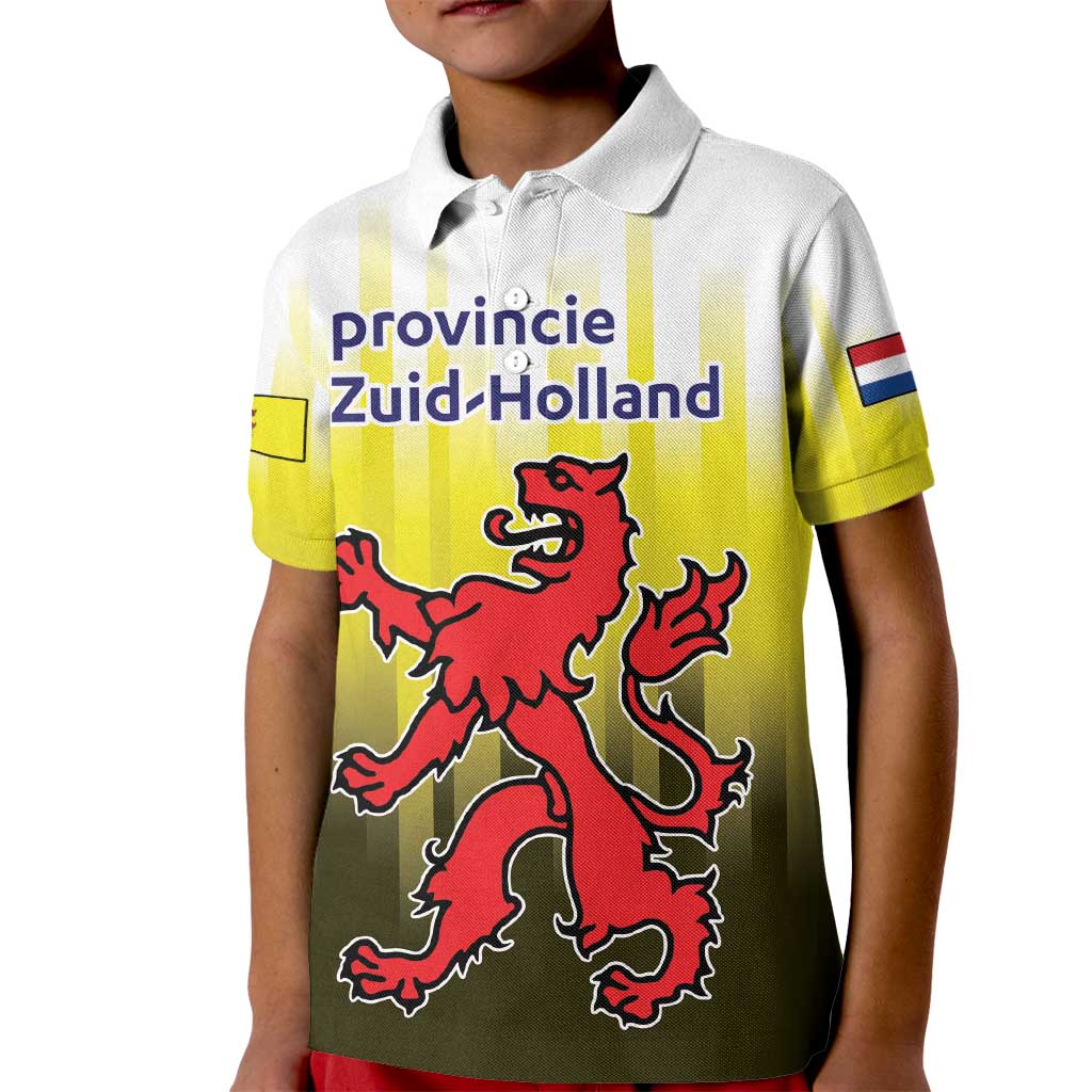 Netherlands Provincie Zuid-Holland Personalized Kid Polo Shirt Flag Style