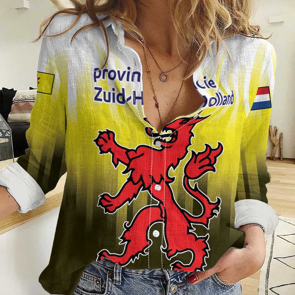 Netherlands Provincie Zuid-Holland Personalized Women Casual Shirt Flag Style