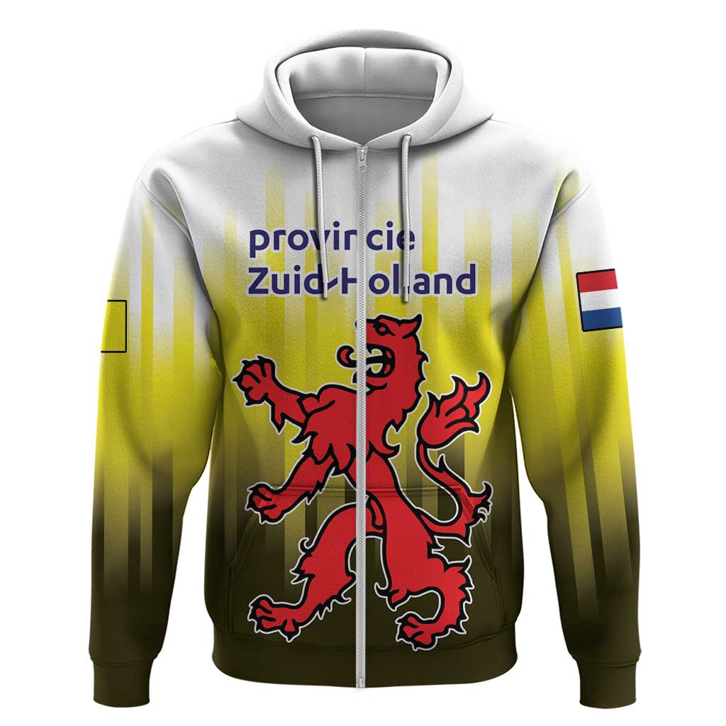 Netherlands Provincie Zuid-Holland Personalized Zip Hoodie Flag Style