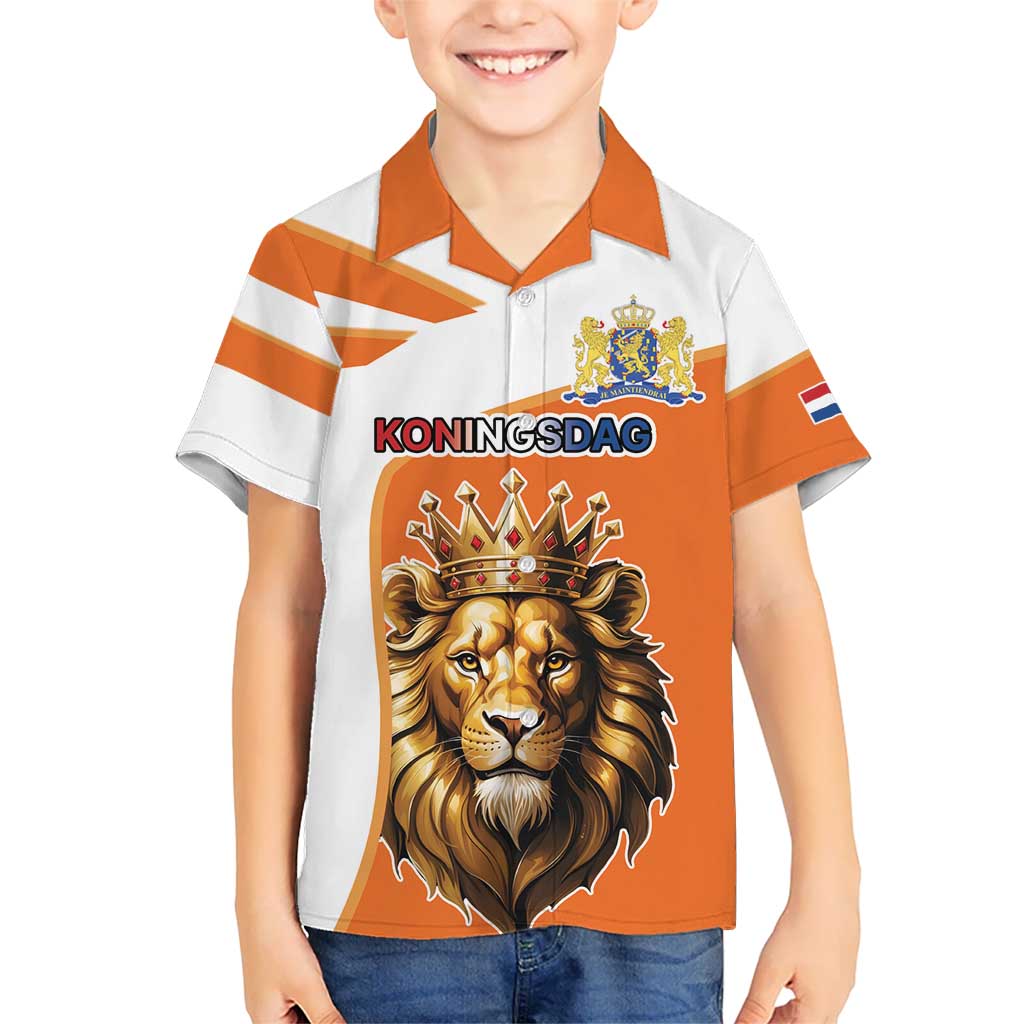 Netherlands Koningsdag Kid Hawaiian Shirt Happy King's Day