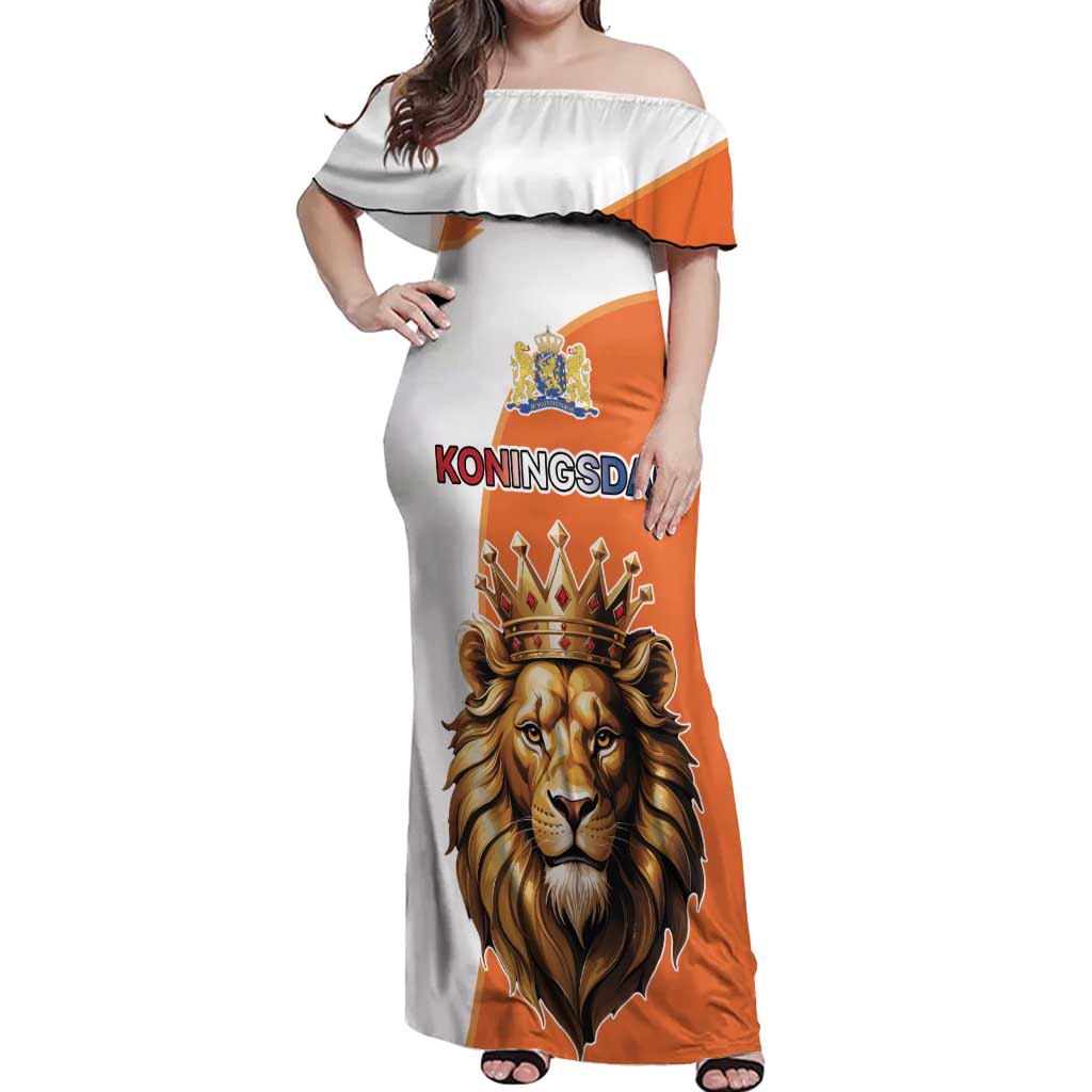 Netherlands Koningsdag Off Shoulder Maxi Dress Happy King's Day