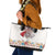 Romania Happy Martisor Day 1 March Leather Tote Bag Martenitsa and Peony Romanian Traditional Pattern