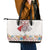 Romania Happy Martisor Day 1 March Leather Tote Bag Martenitsa and Peony Romanian Traditional Pattern