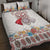 Romania Happy Martisor Day 1 March Quilt Bed Set Martenitsa and Peony Romanian Traditional Pattern