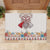 Romania Happy Martisor Day 1 March Rubber Doormat Martenitsa and Peony Romanian Traditional Pattern