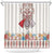 Romania Happy Martisor Day 1 March Shower Curtain Martenitsa and Peony Romanian Traditional Pattern