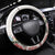 Romania Happy Martisor Day 1 March Steering Wheel Cover Martenitsa and Peony Romanian Traditional Pattern