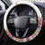 Romania Happy Martisor Day 1 March Steering Wheel Cover Martenitsa and Peony Romanian Traditional Pattern