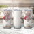 Romania Happy Martisor Day 1 March Tumbler Cup Romanian Traditional Pattern with Martenitsa and Peony