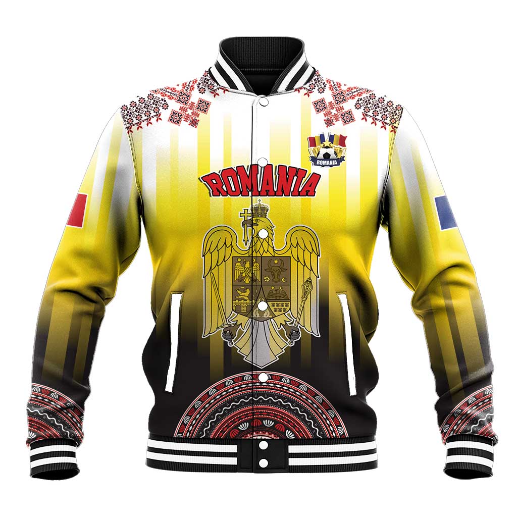 Custom Romania Football Go Champions Baseball Jacket Romanian Traditional Patern