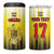 Custom Romania Football Go Champions 4 in 1 Can Cooler Tumbler Sporty Style with Romanian Traditional Patern