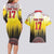 Custom Romania Football Go Champions Couples Matching Long Sleeve Bodycon Dress and Hawaiian Shirt Romanian Traditional Patern