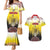 Custom Romania Football Go Champions Couples Matching Mermaid Dress and Hawaiian Shirt Romanian Traditional Patern