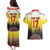 Custom Romania Football Go Champions Couples Matching Puletasi and Hawaiian Shirt Romanian Traditional Patern