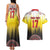 Custom Romania Football Go Champions Couples Matching Tank Maxi Dress and Hawaiian Shirt Romanian Traditional Patern