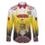 Custom Romania Football Go Champions Family Matching Off The Shoulder Long Sleeve Dress and Hawaiian Shirt Romanian Traditional Patern