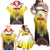 Custom Romania Football Go Champions Family Matching Off Shoulder Maxi Dress and Hawaiian Shirt Romanian Traditional Patern