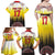 Custom Romania Football Go Champions Family Matching Off Shoulder Maxi Dress and Hawaiian Shirt Romanian Traditional Patern