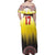 Custom Romania Football Go Champions Family Matching Off Shoulder Maxi Dress and Hawaiian Shirt Romanian Traditional Patern