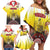 Custom Romania Football Go Champions Family Matching Off Shoulder Short Dress and Hawaiian Shirt Romanian Traditional Patern