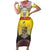 Custom Romania Football Go Champions Family Matching Short Sleeve Bodycon Dress and Hawaiian Shirt Romanian Traditional Patern