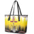 Custom Romania Football Go Champions Leather Tote Bag Romanian Traditional Patern