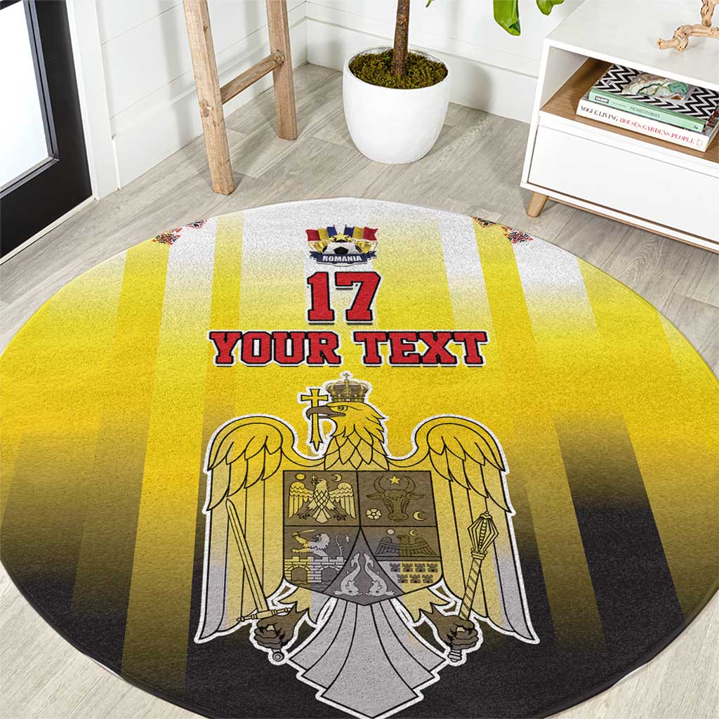 Custom Romania Football Go Champions Round Carpet Romanian Traditional Patern