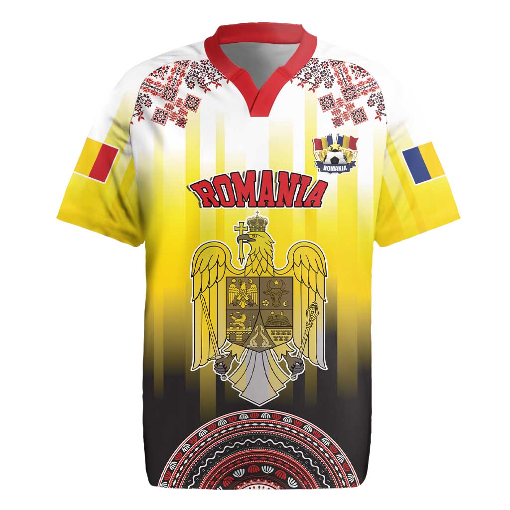 Custom Romania Football Go Champions Rugby Jersey Romanian Traditional Patern