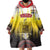 Custom Romania Football Go Champions Wearable Blanket Hoodie Romanian Traditional Patern